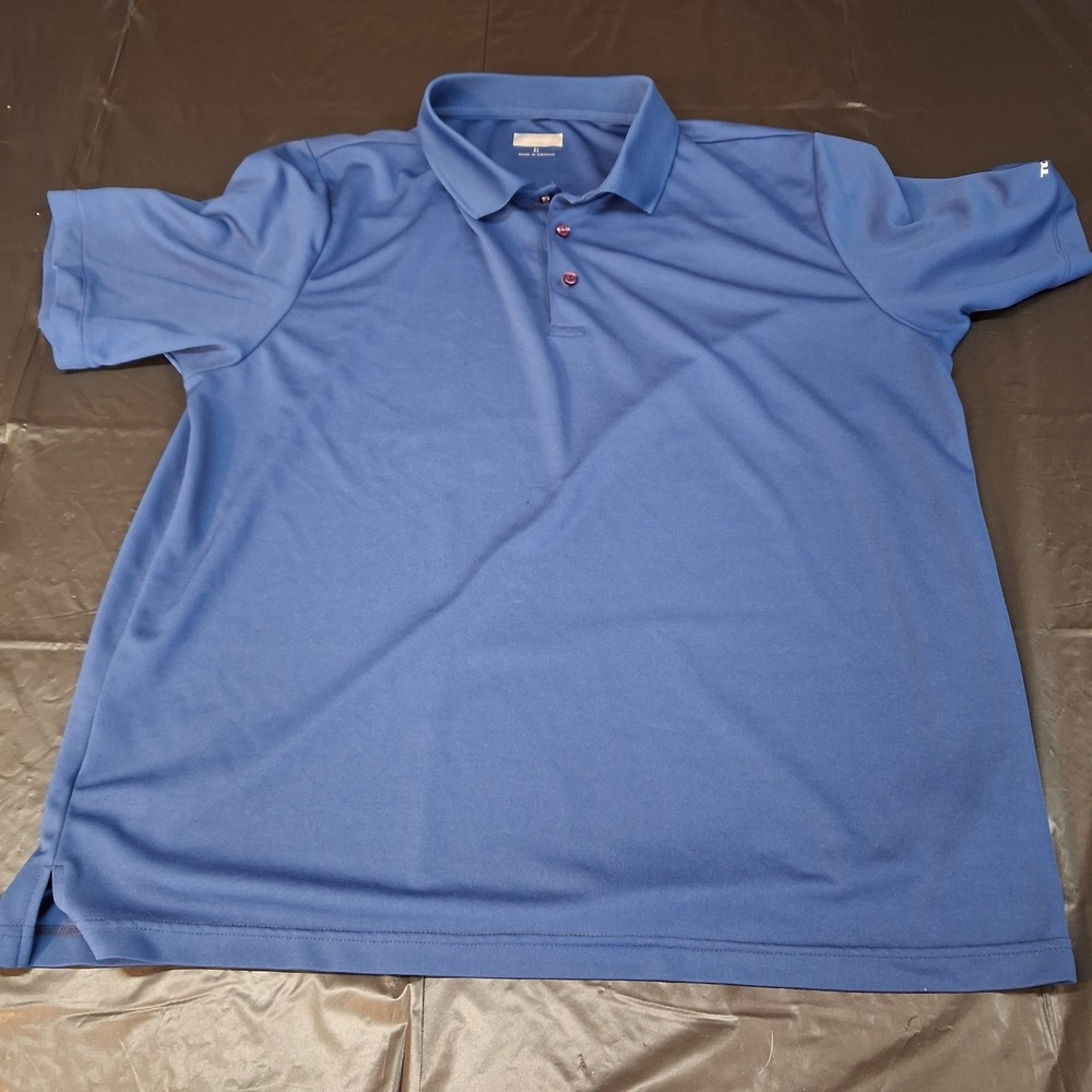 Tourney Polo Shirt Mens XL Blue Short Sleeve Performance Golf EUC